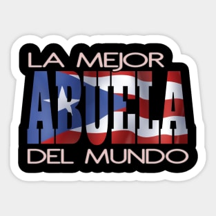 La Mejor Abuela Favorita Puerto Rico Flag Puerto Rican Pride Hispanic Sticker